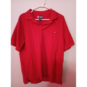 Chaps Men's Red Short Sleeve Polo Shirt Size L/G Cotton Classic Fit